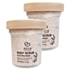MY SCHEMING 我的心機 燕麥乳木果油 保濕身體去角質, 400g, 2罐