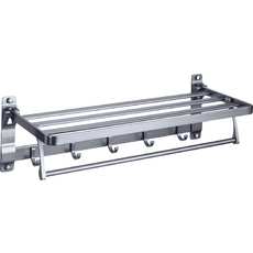 奇麗屋 無鋁倫比 收納式衛浴衣物架, 鋁合金輕量化設計, 免鑽孔, 58 x 18 x 24cm, 1個