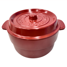 TAKENAKA COCOPOT系列 可微波圓形雙層分隔保鮮盒 530ml, 紅色, 1個