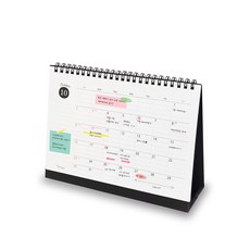 Iciel design 2023/12-2024/12桌曆 簡約設計 方便攜帶 220g厚磅紙, 黑色, 1個