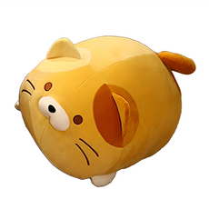 可愛胖胖團子貓抱枕 羽絨棉彈力絨材質, 50 x 30cm, 橘貓