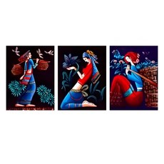 ArtLife 藝術生活 數字油畫DIY 3副 三拼畫 93018 40 x 50cm, 雲南三美圖, 1組