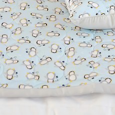 ahtty blanc 夏季防滑人造絲涼感睡墊, 150*100cm, Blue Penguin, 1個