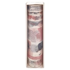 Simno 芯陌 色彩生活紙膠帶 30mm x 2mm 2卷 + 15mm x 2mm 4卷 + 5mm x 2m 2卷 8個, 粉櫻, 1組