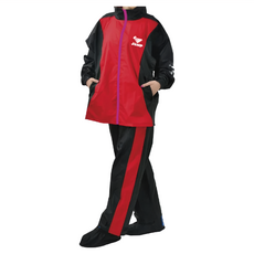 JUMP 將門 酷運動風兩件式套裝風雨衣 紅色 L, 台灣防水布料