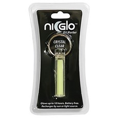 NiGlo Gear Maker Glows 螢光蓄光 附扣件 + 鑰匙圈 夜間安全 環保節能, 透明色, 1個
