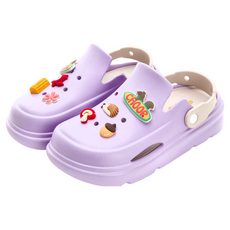 CHOOP 女款厚底輕便布希洞洞鞋