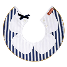 Roaze 柔仕 典雅系列 日系圍兜 3個月以上 31.5 x 31.5cm, 花領條紋 藍色 + 白色, 1件, 1件