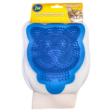 Petmate jw 3合1毛髮梳理手套 120g, 藍色 + 白色, 1個