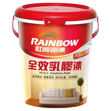RAINBOW 虹牌油漆 458 全效乳膠漆 平光, All-in 1 Emulsion Paint, 自然無味/無毒環保/長效抗菌/塗膜細緻, 特白色, 3.8L, 1桶