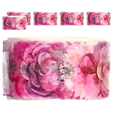 德德小品集 花系列紙膠帶 150枚, 粉色, 6個