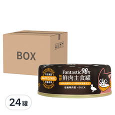 DOG CAT STAR 汪喵星球 98%鮮肉主食罐 無膠 嬰兒食品標準, 低敏鴨肉, 80g, 24罐