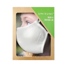 UNiSUMi 機能3D超防護口罩 L 尺寸 可調節耳掛繩及鼻夾 可清洗重複使用 台灣製造, 灰色, 1組