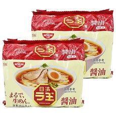 NISSIN 日清 拉王 非油炸速食麵 醬油 95g, 10包