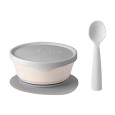 miniware 微兒 天然聚乳酸新生寶寶組 香草芝麻 1組 麥片碗1入 矽膠吸盤1入 矽膠上蓋1入 矽膠湯匙1入, 碗片1入, 矽膠吸盤1入, 矽膠上蓋1入, 矽膠湯匙1入