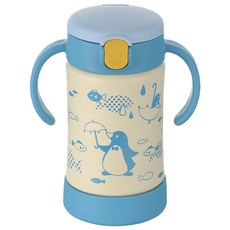 Richell 利其爾 T.L.I 系列 保溫吸管杯, 獨立排氣閥, 防漏防噴, 矽膠吸管, 不鏽鋼杯身, 淡藍色, 300ml, 1個