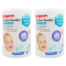 pigeon 貝親 細軸棉棒, 200支, 2罐