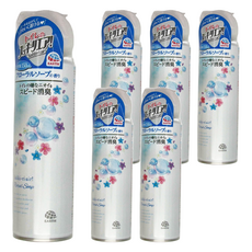 EARTH 地球製藥 Sukki-ri 浴廁除臭抑菌芳香噴霧 百花皂香, 350ml, 6罐