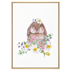 溫柔兔兔 1個, 40 x 30cm, 金色