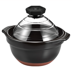 HARIO 好璃奧 萬古燒蛋形飯釜3合用, GNR-200-B-W, 1盒