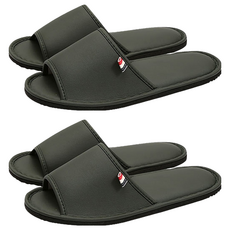 Sweet Home Slippers 皮製室內拖鞋, 卡其色, 2雙