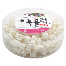EZpia 拼豆補充罐, 韓國EZ拼豆, 單色補充罐 (白色), ABS塑膠, 約210入, 1盒