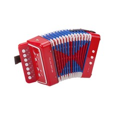 New Classic Toys 幼兒手風琴玩具, 天然木材與無毒塗料, 精緻擬真呈現學習生活知識與應用, 活力紅, 1個, 10 x 17 x 18cm