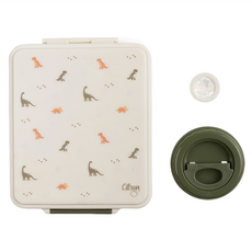 Citron 小檸檬 餐盒 4格隔間 附食品罐和醬汁盒 1900ml, 恐龍世界, 1組