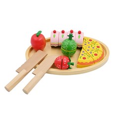 Ed.Inter 家家酒玩具組 午餐派對 多樣食物組合 雙面托盤設計 安全木質材料, 1組