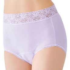 Cervin 失禁內褲 蕾絲款 女性 100cc 棉100% 淺紫色 輕度失禁使用 日本產, M