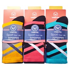 woawoa 能量激發登山襪-高筒-M-3入組,專業運動機能襪，品質舒適健康, 多色, 1入