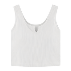 小V領保暖坑條寬肩小可愛 固定杯