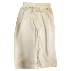 amita 加絨燈芯絨抽繩素色寬褲, 厚實燈芯絨, 保暖彈力舒適, L, 米白色