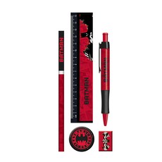 Batman 蝙蝠俠 學生文具組 18 x 8cm 300g, 蝙蝠俠 黑色 + 紅色, 1組