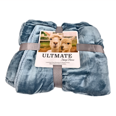 Margaery 羊羔絨法蘭絨雙面被毯，150 x 200cm，100% polyester, 湖藍