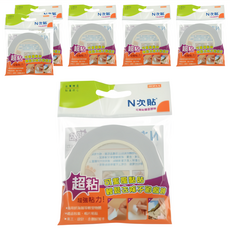 N次貼 超粘可再貼雙面膠帶25mm x 12M,6組