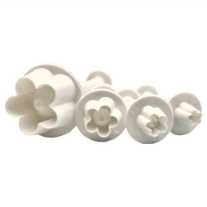 Betty's 焙蒂絲 中洞小花翻糖切模, 白色, 4個