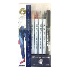 Kuretake 吳竹 x 菊池敦子 水彩插畫組合, 102 x 193 x 16mm, 1組