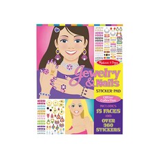 Melissa&Doug 瑪莉莎 貼紙簿 大型, 珠寶與指甲彩繪, 1組