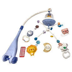PLAYFUL TOYS 頑玩具 音樂旋轉床鈴 遠端遙控 嬰兒安撫 0.86kg, 藍色, 1盒