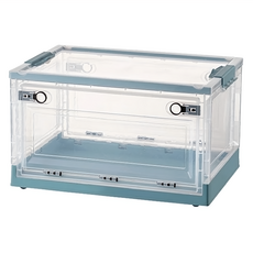 三開透明收納箱, 51 x 36 x 29.5cm, 藍色 + 透明色, 1個