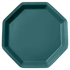 Homely Zakka 北歐簡約啞光色釉八角新骨瓷餐盤 點心盤/水果盤, 馬卡龍綠, 1個