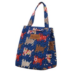 iSFun 三角手提 保溫保冷便當袋, 1個, 寶藍色