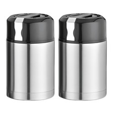 新錸家居 神奇不鏽鋼內層304燜燒壺, 金屬銀, 2個, 1L