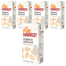 Pure Harvest 有機杏仁奶, 無糖, 澳洲製造, 1L, 5瓶