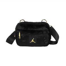 NIKE 耐吉 JORDAN 喬丹 FAUX FUR 斜挎包, 單一尺寸, 正黑色