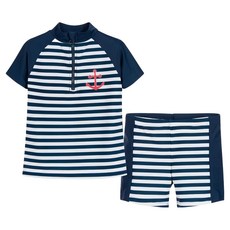 Playshoes 兒童抗UV防曬短袖兩件組泳裝 舒適親膚 玩水必備