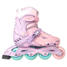 SUCCESS 成功 兒童二代初階教學直排鞋 附直排輪專用鞋袋 S0490, 粉色, 1雙