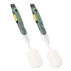 艾米購物多功能杯刷 綠色 雙頭設計 海綿刷頭 縫隙清潔刷, 2個