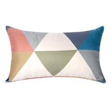 棉麻舒適長型抱枕 腰靠枕, 29 x 47.5cm, 大三角